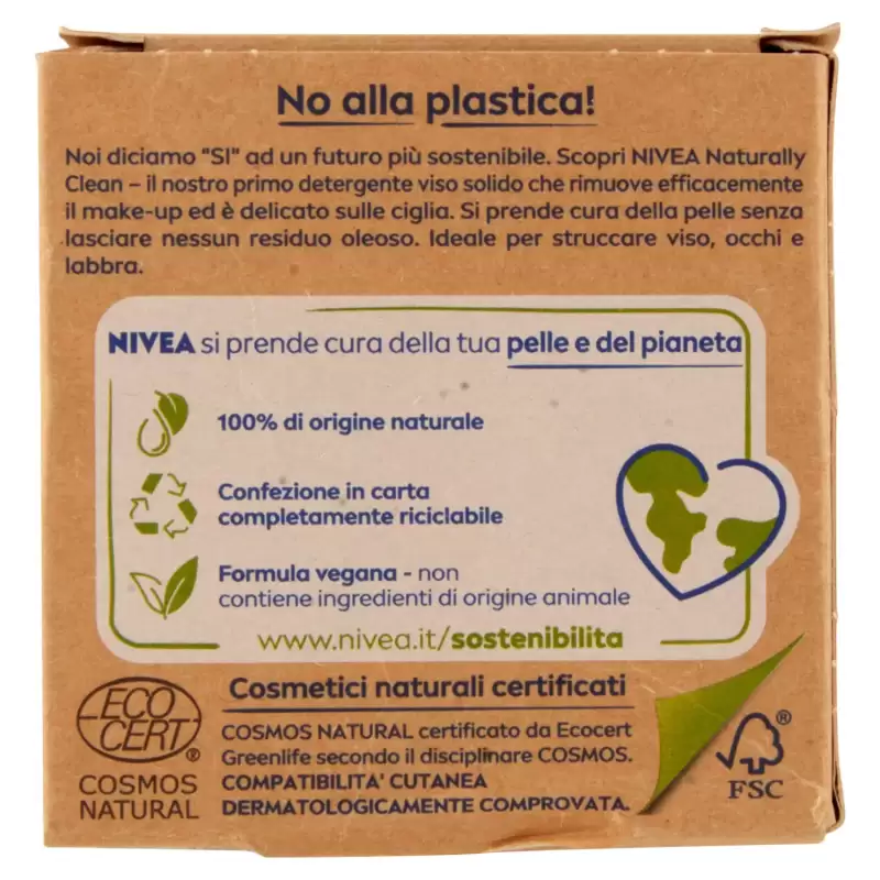 Nivea Solid Facial Cleanser Demachiant Naturally Clean 75g Bax 12 buc